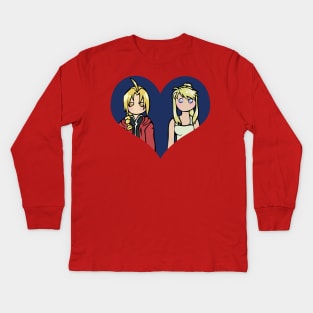 Ed and Winry - shipping dolls Kids Long Sleeve T-Shirt